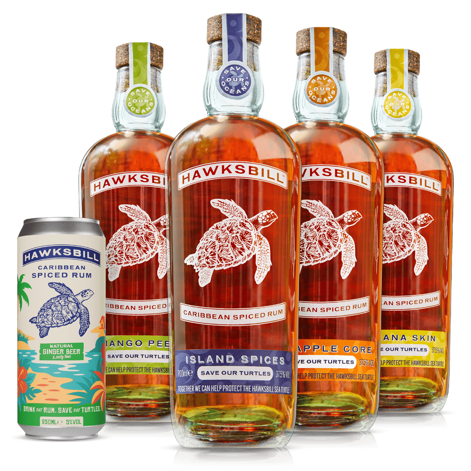 Hawksbill Rum product bottles