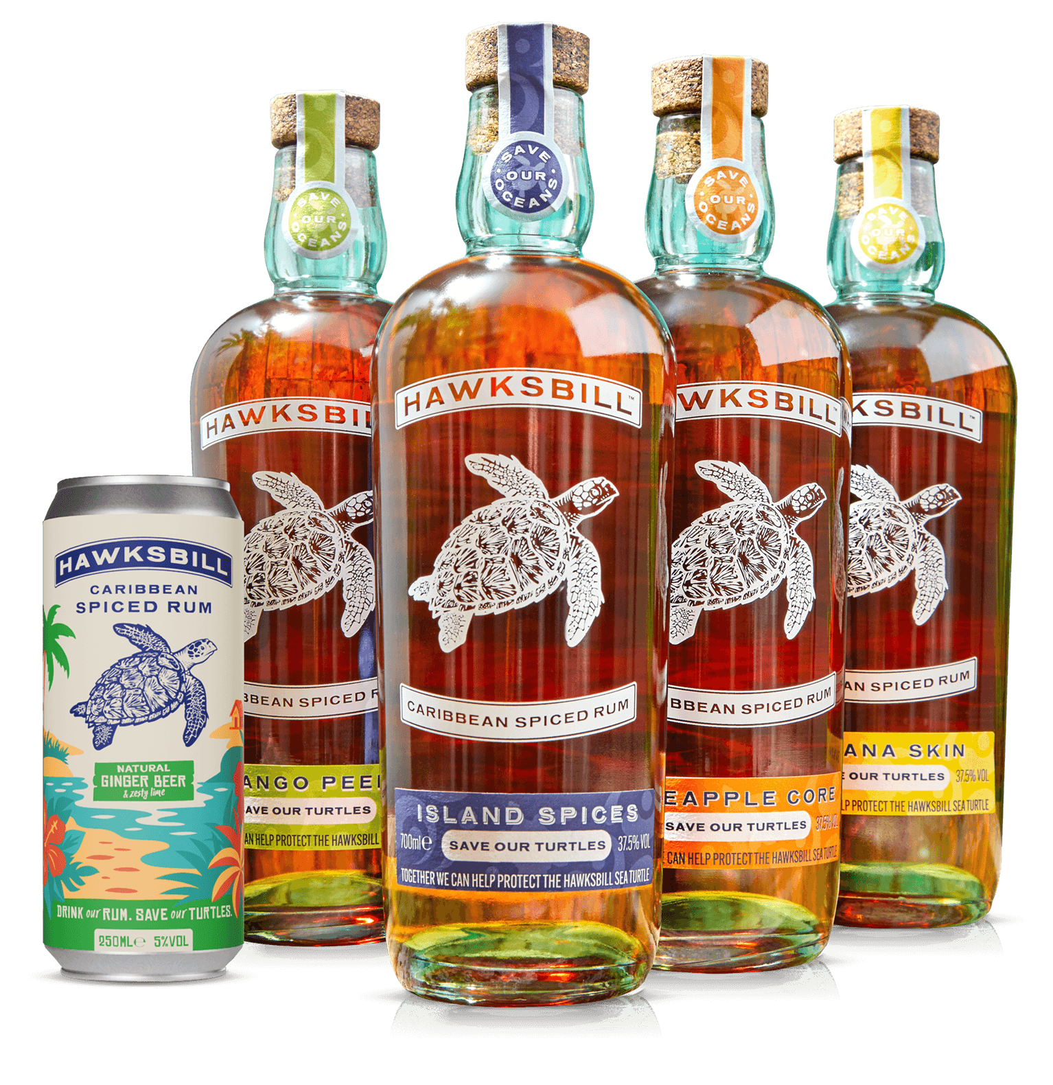 Hawksbill Rum product bottles