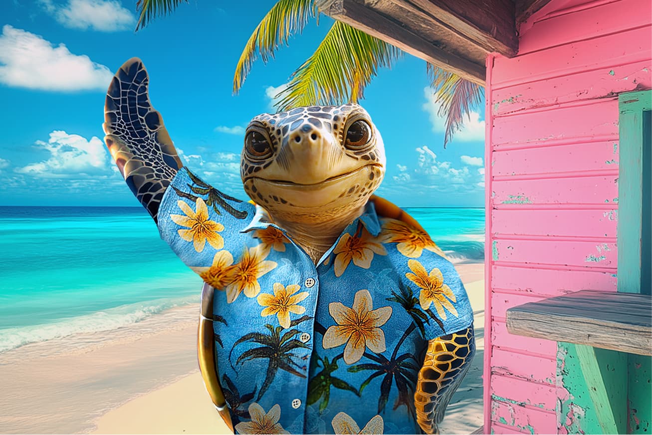 Hawksbill turtle mascot